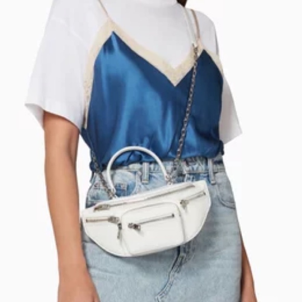 Alexander Wang “Attica” Mini Cream Yellow Croc-Embossed Convertible Shoulder Bag - Picture 12 of 13
